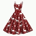 thumbnail image 1 of UngA Dress for Christmas for Women 1950s Vintage Sleeveless Spaghetti Strap Dress Xmas Printed Prom Party Dress for Women,Size M, 1 of 4