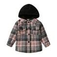 thumbnail image 1 of UngA Flannel Jacket Toddler Boys Girls Shirts Jacket Shirt Long Sleeve Lapel Button Down Top Outwear Children's Pure Cotton Shirt Thin Jacket Pink,3-4 Years, 1 of 2