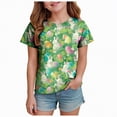 thumbnail image 1 of UngA Girl Easter Shirt Bunny Kids Cute Rabbit Print Tops Tees Funny Short Sleeve Toddler Girl Tshirt (Light Green,4-5 Years), 1 of 6