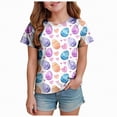 thumbnail image 1 of UngA Girls Easter Shirt Bunny Kids Graphic Tees Summer Short Sleeve Tops Funny Rabbit Toddler Girl T Shirts (Light Purple,12-13 Years), 1 of 6