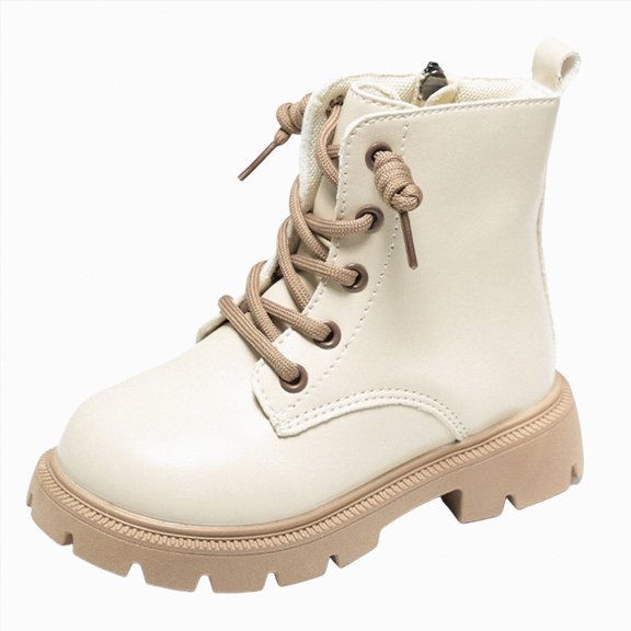 UngA Girls Fashion Boots Lace Up Side Zipper Shoes Girls Combat Ankle Boots (Toddler/Little Kid/Big Kid),Size 12