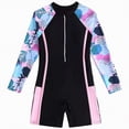 thumbnail image 1 of UngA Girls Rash Guard Swimsuit One Piece Long Sleeve Front Zipper Swimwear UPF 50+ Bathing Suits for Girls Swimwear (Black,9-10 Years), 1 of 8