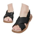 thumbnail image 1 of UngA Girls Sandals Boys Girls Slide Sandals Cork Slipper with Adjustable Straps for Little Kid/Big Kid Girls Dance Shoes(Black,Size 10.5), 1 of 8