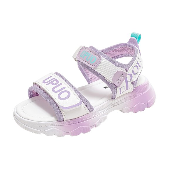 UngA Girls Sandals Costumes Flats Shoes, Closed toe beach summer shoes Dress Up Sandals for Little Girls, Toddler or Kids Purple,1