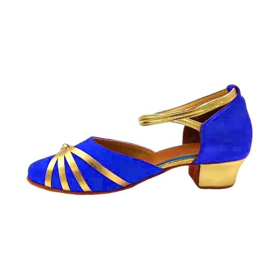 UngA Girls Sandals Girls Sandals Ankle Strap Low Heel Flower Dress Wedding Party Shoes for Little/Big Kid Flower Girl Sandals(Blue,Size 2.5)