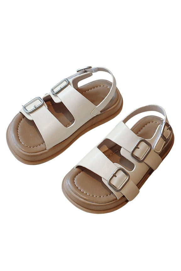 Girls Wedge Sandals Jelly Sandals for Girls Kids Toddler Princess Flat Shoes Summer Casual Sandal Princess Shoes(White,Size 9)