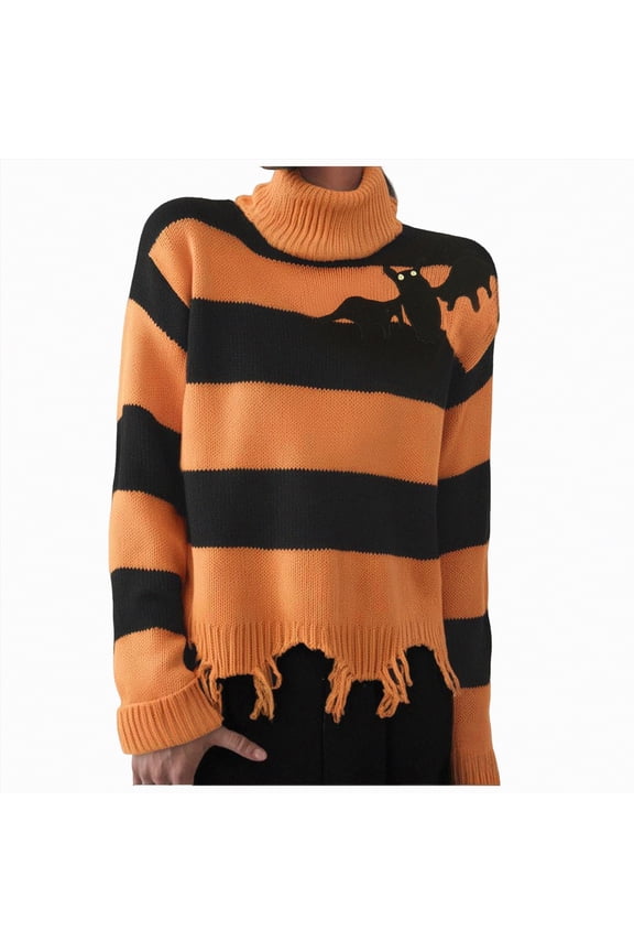Halloween Clothes for Women Women's Halloween Sweatshirt Cute Spooky Long Sleeve Sweatshirts Pullover Sweater Casual Tops Crewneck Blouse Orange,M