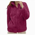 thumbnail image 1 of UngA Hoodies for Women Heavyweight Fleece Sweatshirt Zip Up Thick Sherpa Lined Hooded Jacket Fleece Jackets For Women Red,XL, 1 of 4