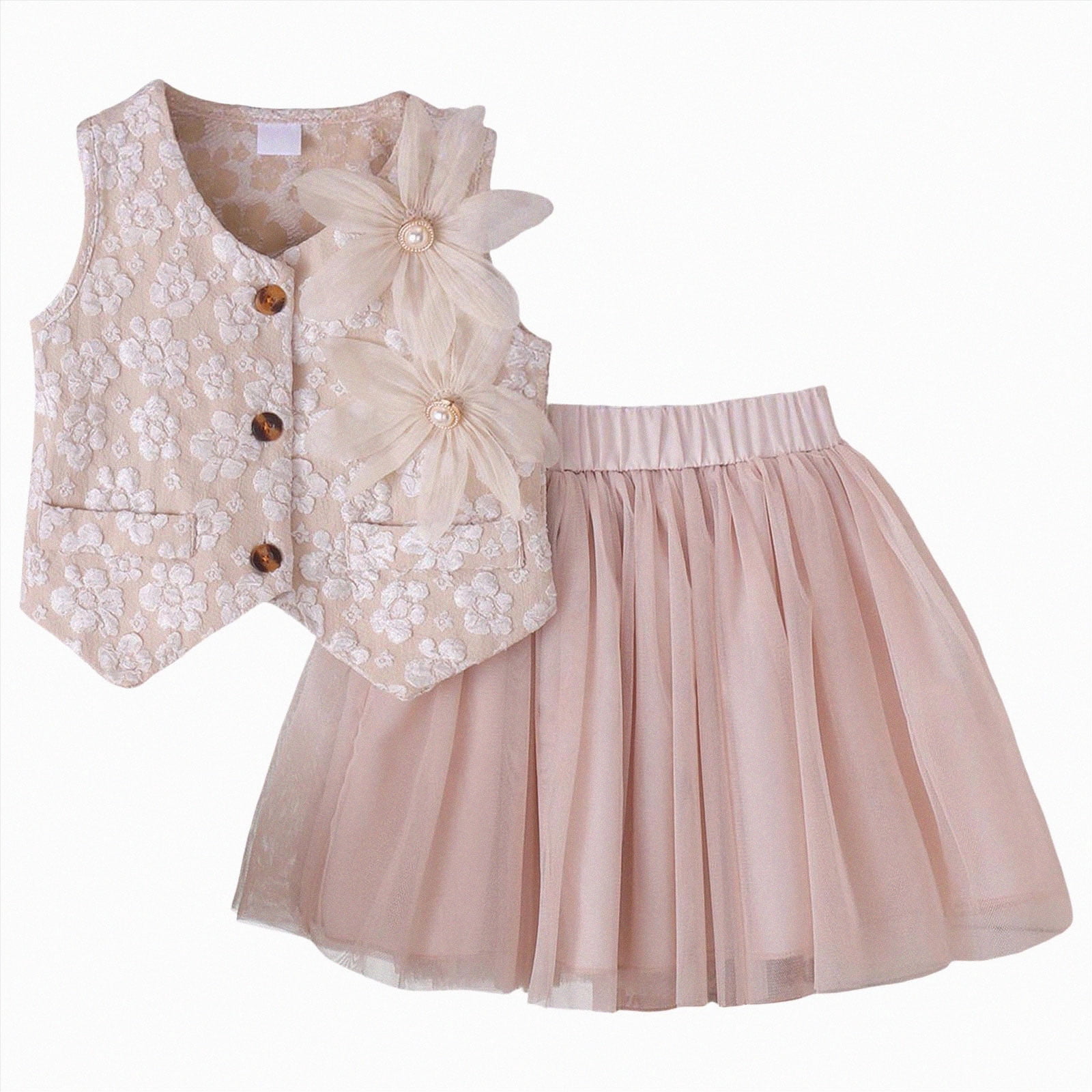 UngA Infant Outfits for Girls Toddler Baby Girl Golf Outfit Embroidery Short Sleeve T-Shirt Plaid Shorts Set 2Pcs Infant Summer Clothes,Light Pink,5-6 Years