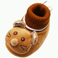 thumbnail image 1 of UngA Infant Shoes Girl Baby Booties Cozy Fleece Slippers Soft Baby Shoes With Gripper Soles, Winter Warm Infant Newborn Crib Sock Shoes Coffee,5.5, 1 of 2