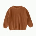 thumbnail image 1 of UngA Toddler Baby Girl Boy Oversized Sweater Long Sleeve Crewneck Sweatshirt Kids Baby Warm Knit Pullover Tops Fall Winter Clothes (Brown,2-3 Years), 1 of 4