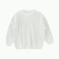 thumbnail image 1 of UngA Toddler Baby Girl Boy Oversized Sweater Long Sleeve Crewneck Sweatshirt Kids Baby Warm Knit Pullover Tops Fall Winter Clothes (White,12-18 Months), 1 of 3