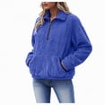 thumbnail image 1 of UngA Jackets For Women Womens Zip Fleece Pullover Soft Oversized Sweatshirt with Pockets Warm Fuzzy Sweater Blue,M, 1 of 6