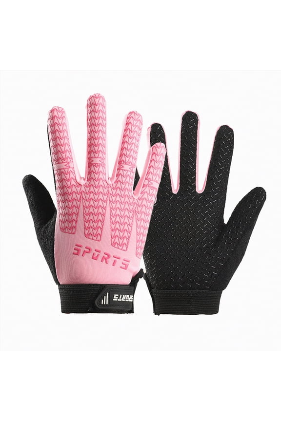 Kids Bike Gloves Cool Ice Silk Anti-Slip Sweat Towel Velcro Closure Breathable Comfortable for Boys & Girls (Pink,5-6 Years)