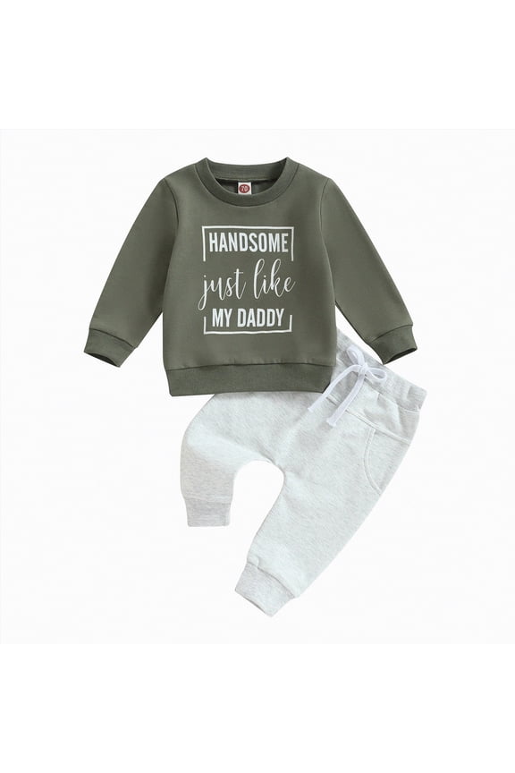 Kids Fall Outfits Toddler Baby Boy Outfits Long Sleeve Checked Sweatshirt+Pants Set Fall Winter Baby Boy Clothes Green,12-18 Months