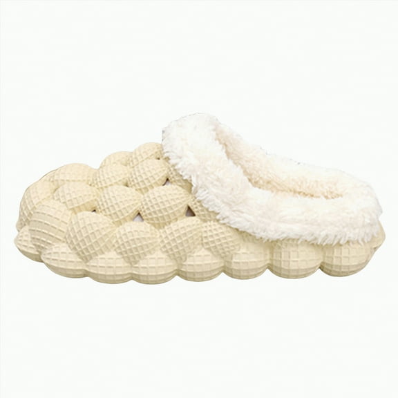 UngA Kids Slippers Boys Girls Soft Plush House Slippers Cute Animal Winter Comfy Warm Fuzzy Memory Foam Non-slip Indoor Outdoor Shoes Beige,1(Little Kid/Big Kid)