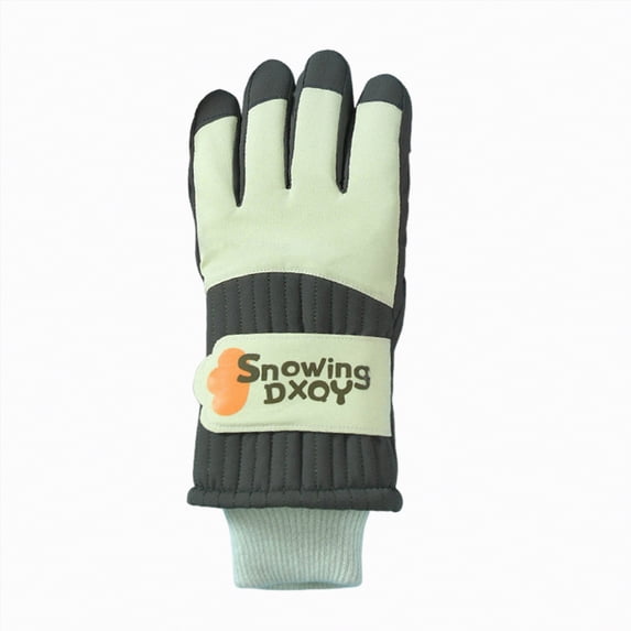 UngA Kids Waterproof Winter Snow Gloves Ski Gloves for Boy Girl Outdoor Warm Thickening Snowboar (Green,6-8 Years)