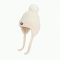 thumbnail image 1 of UngA Kids Winter Beanie Hat with Pom Pom, Boys Girls Winter Fleece Lining Skiing Caps with Warm Ear Flap (White,4-10 Years), 1 of 4