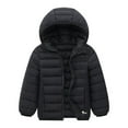 thumbnail image 1 of UngA Kids Winter Coats Kids Boy's Winter Coat Detachable Hat Puffer Windbreaker Warm Cotton Jacket Parka Down Outdoor Coats Black,8-9 Years, 1 of 1