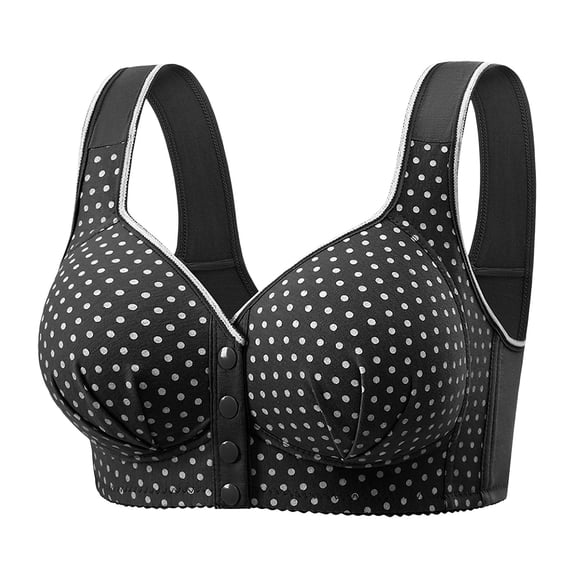 UngA Ladies Bras for Older Women Front Snap Closure Bras, Front Snaps Bras for Older Women Black,L