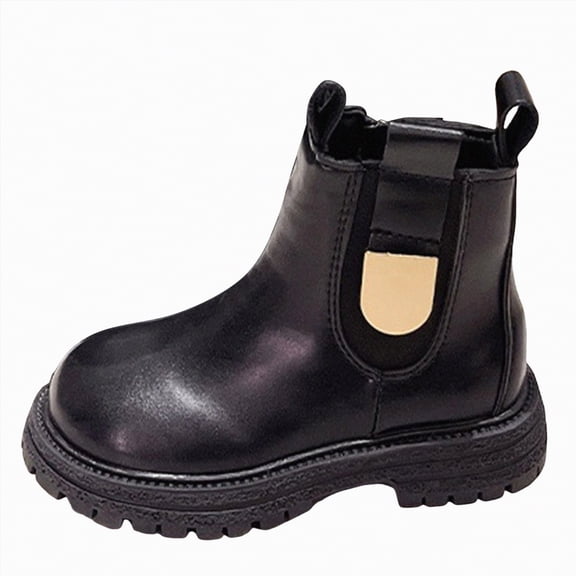 UngA Little Girl Boots Side Zipper Low Heels Girl Ankle Boots (Toddler/Little Kid/Big Kid),Size 9.5