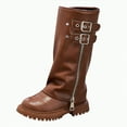 thumbnail image 1 of UngA Little Girl Boots Zipper Winter Riding Boots Tall Girls Knee High Boots (Little Kid/Big Kid),Size 2.5, 1 of 9