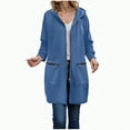 thumbnail image 1 of UngA Long Fleece Hoodies for Women Fashion Sweatshirts Comfortable Long Fleece Sweatshirt with Pockets Womens Zip Up Hoodie (Blue,L), 1 of 7