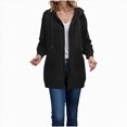 thumbnail image 1 of UngA Long Hoodie for Women Fashion Sweatshirts Comfortable Long Fleece Sweatshirt with Pockets Hoodie Zip Up Women (Black,L), 1 of 6