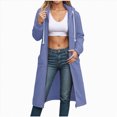 thumbnail image 1 of UngA Long Hoodies for Women Long Sleeve Oversized Sweatshirts Casual Lightweight Fleece Jackets With Pockets Women's Zip Up Hoodie (Blue,3XL), 1 of 5
