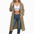 thumbnail image 1 of UngA Long Hoodies for Women Zip Up Oversized Sweatshirts Womens Fall Fashion 2025 Fleece Lined Jackets Womens Hoodie (Khaki,XXL), 1 of 5