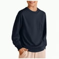 thumbnail image 1 of UngA Long Sleeve Shirt Toddler Boy Boys Long Sleeve Shirts Boys' Cotton Crew Neck Basic Tees Soft Kids' Long Sleeve T-Shirts Top Navy,10-11 Years, 1 of 4