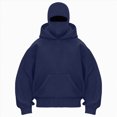thumbnail image 1 of UngA Men's Mask Zipper Sport Hoodie, Long Sleeve Womens Zip Up Hoodies with Mask, Hoodie Pullover Sweatshirt Hooded Top (Navy,XL), 1 of 6