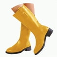thumbnail image 1 of UngA Mid Calf Womens Boots Pointed Toe Slouchy Boots Wedge Heels Slouch Pull On Wide Calf Boot for Women Yellow,Size 8.5, 1 of 7
