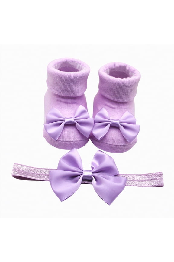 Newborn Booties Newborn Baby Cotton Booties Stay On Slipper Winter Warm Soft Shoes Non-Skid Infant Ankle Boots Crib Shoes Purple