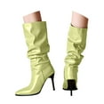 thumbnail image 1 of UngA Platform Boots Knee High Boots for Women, Sexy Pointed Toe Stiletto High Heel Boots, Fashion & Classic Dress Shoes Green,7.5, 1 of 7
