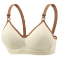 thumbnail image 1 of UngA Plus Size Womens Bras Comfort Push Up No Underwire Bras Soft Wireless Bralette Full Coverage Sport Everyday Bra Beige,34, 1 of 2