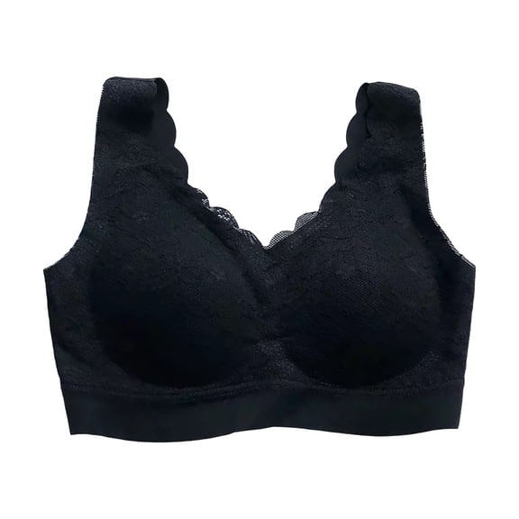 UngA Push Up Padded Bras for Women T Shirt Everyday Bra Seamless Underwire Support Women Bralette Black,XXL