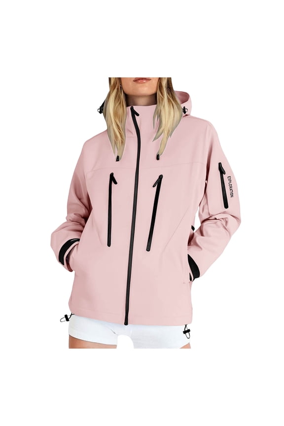 Rain Jackets Women Womens Raincoats Waterproof Cinch Waist Breathable All Weather Jacket Long Pink,2XL