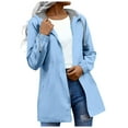 thumbnail image 1 of UngA Rain Jackets Women Womens Waterproof Rain jacket Lightweight Active Outdoor Raincoat Light Blue,2XL, 1 of 2