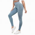 thumbnail image 1 of UngA Ribbed Leggings for Women Knit Yoga Legging Seamless High Waist Tummy Control Skinny Pant Scrunch Butt Lift Sport Workout Leggings Women Light Blue,S, 1 of 6