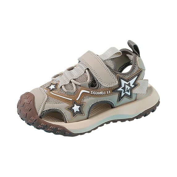 UngA Sandals for Girls Girls Sandals Ankle Strap Flat Sandals Casual Beach Sandals for Daily Wedding Princess Summer Sandals Girls Dance Shoes(Khaki,Size 3.5)