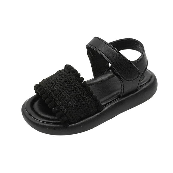 UngA Sandals for Kids Girls Jelly Sandals for Girls,Closed Toe Princess Summer Dress Shoes Beach Flat Sandals for Toddler/Little Kid/Big Kid Girls Dance Shoes(Black,Size 7.5)