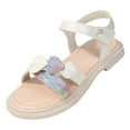 thumbnail image 1 of UngA Sandals for Kids Girls Cute Shoes for Girls Soft Closed Toe Dress Sandals Summer Girl Outdoor Casual Girls Dance Shoes(White,Size 1), 1 of 7