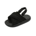 thumbnail image 1 of UngA Sandals for Kids Girls Girls Sandals Open Toe Princess Flat Sandals Summer Shoes Toddler/Little Kid Princess Shoes(Black,Size 11.5), 1 of 4