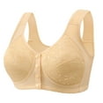 thumbnail image 1 of UngA Seamless Bra for Women Front Closure Bras for Older Women,2025 New Comfortable Convenient Front Close Button Cotton Bras Beige,S, 1 of 3