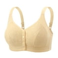 thumbnail image 1 of UngA Seamless Bras for Women Front Closure Push up Bra No Underwire Front Opening Bra with Snaps Breathable Comfort Bras Light Yellow,XL, 1 of 3