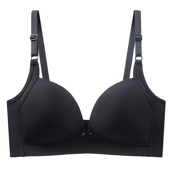 UngA Seniors Bras for Women Seamless Front Close Wireless Bras with Jelly Soft Support, Smoothing Padded Bralette Black,M(38/85)