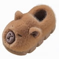 thumbnail image 1 of UngA Slippers for Kids Cute Animal Plush House Shoes Cozy Fluffy Indoor Warm Slippers with Non-Slip Sole Brown,12.5(Toddler/Little Kid/Big Kid), 1 of 7