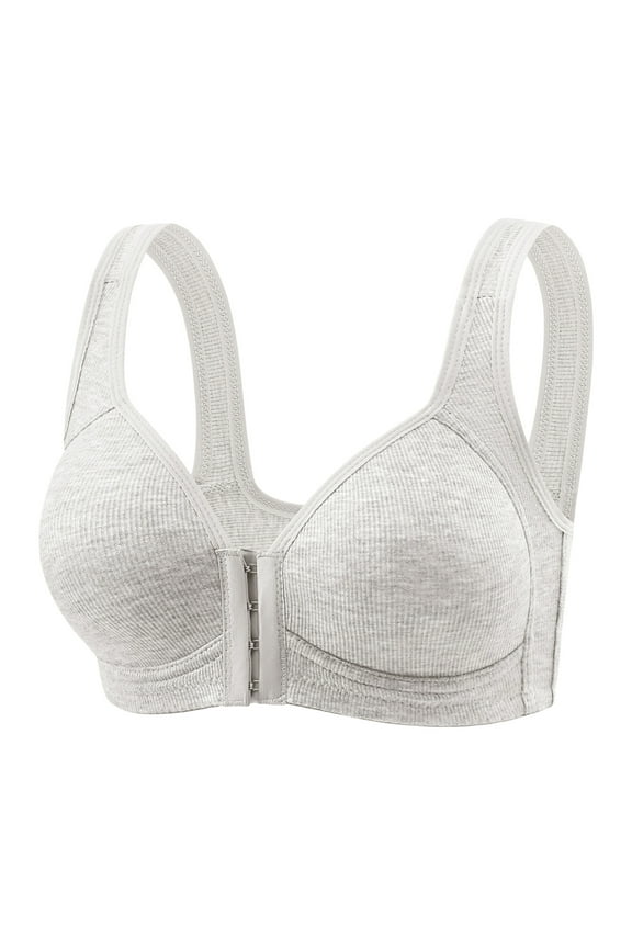 Smoothing Wireless Bras for Women Comfort Seamless Bra Full Coverage Push Up Womens Bras Light Gray,S
