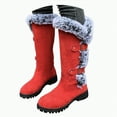 thumbnail image 1 of UngA Snow Boots for Women Fuzzy Mid Calf Boots Thermal Lined Wedge Warm Women's Winter Boots Red,Size 7.5, 1 of 7